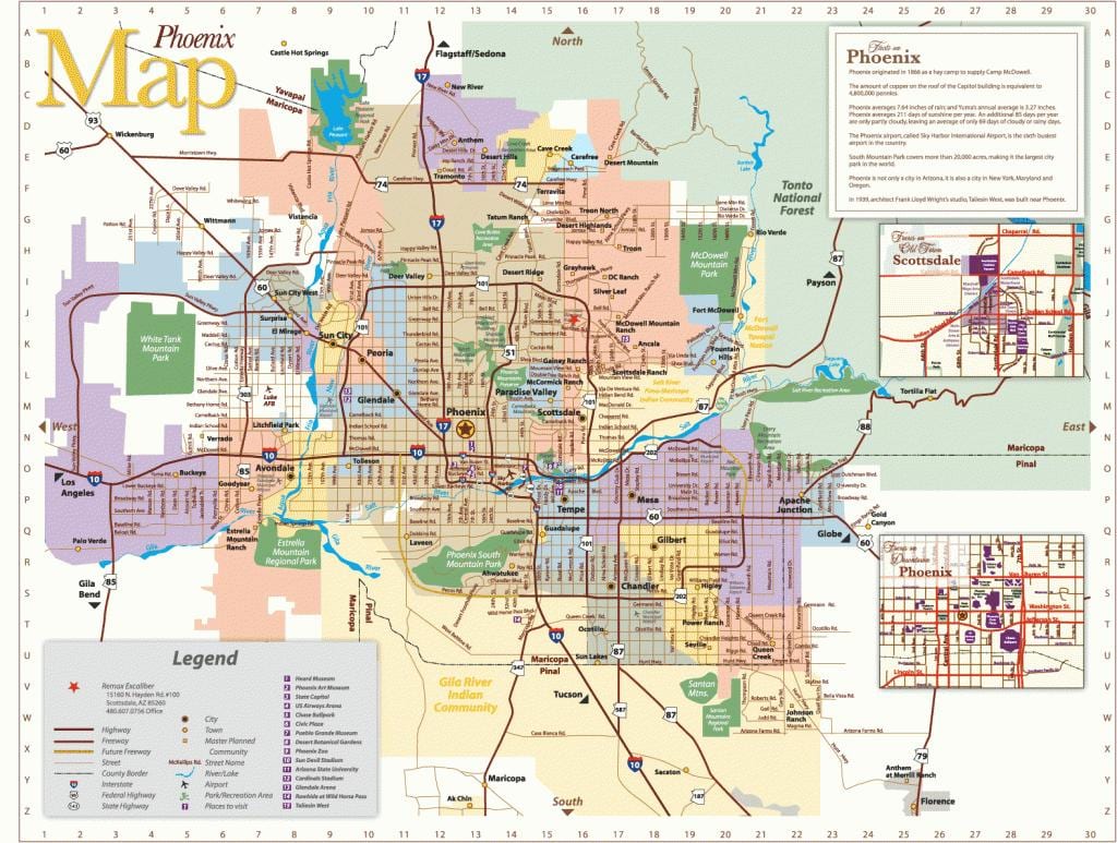 凤凰城的巴士路线的地图