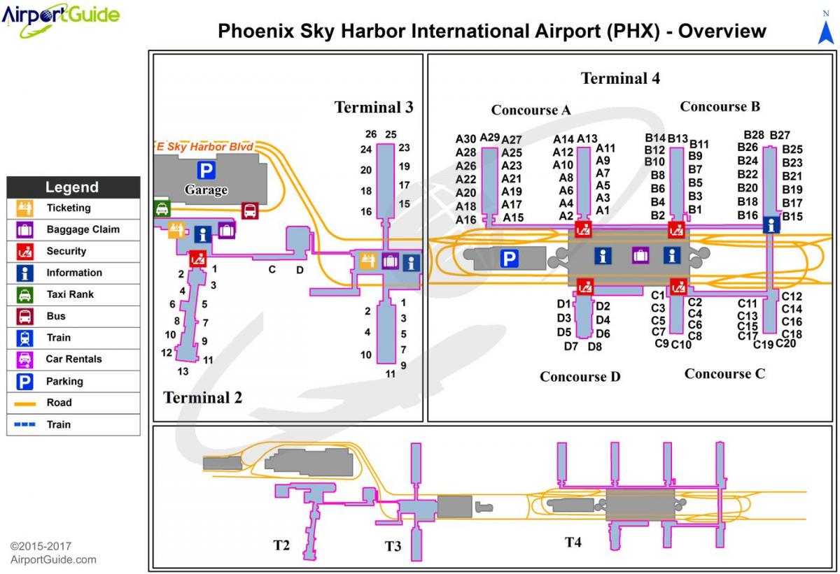 地图的凤凰城空港机场