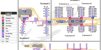 天空港机场终端的地图